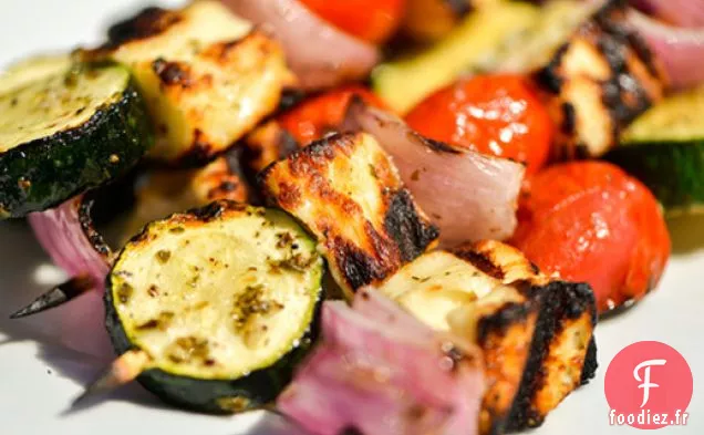 Brochettes Halloumi et Légumes