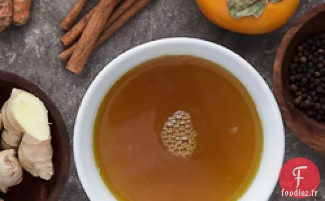 Thé Épicé au Kaki et au Curcuma