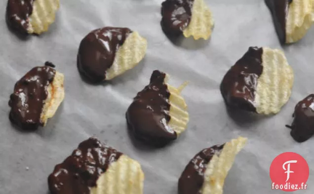 Chips De Pommes De Terre Enrobées De Chocolat