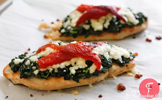 Poulet Grillé Aux Épinards Et Mozzarella Fondue