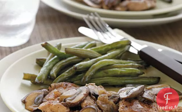 Médaillons de Filet de Porc Poêlé avec Sauce à l'Échalote et aux Champignons