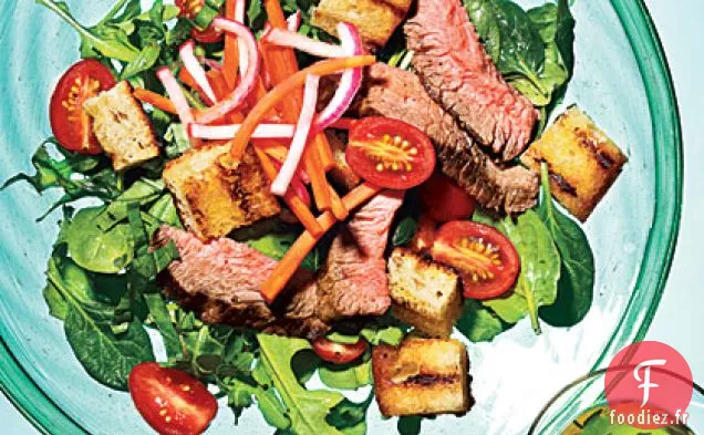 Panzanella de Steak Grillé aux Légumes Marinés