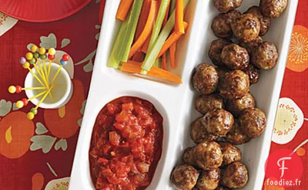 Boulettes de Cocktail aux Herbes avec Sauce Tomate Épaisse