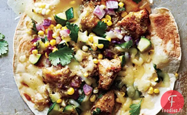 Tostadas de Poulet et Légumes d'Été