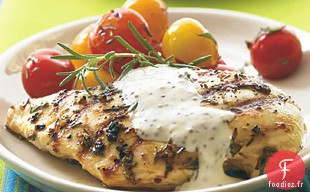 Poulet Grillé à la Crème de Moutarde Rustique