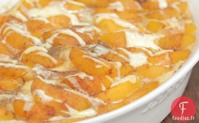 Pain Perdu à la crème et aux Pêches pendant la nuit