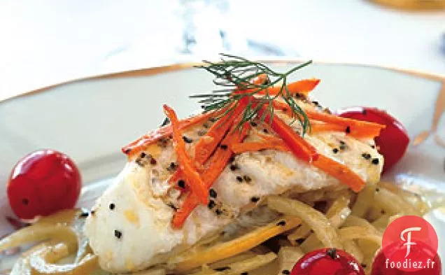 Flétan aux Carottes, Fenouil, Citron et Ail