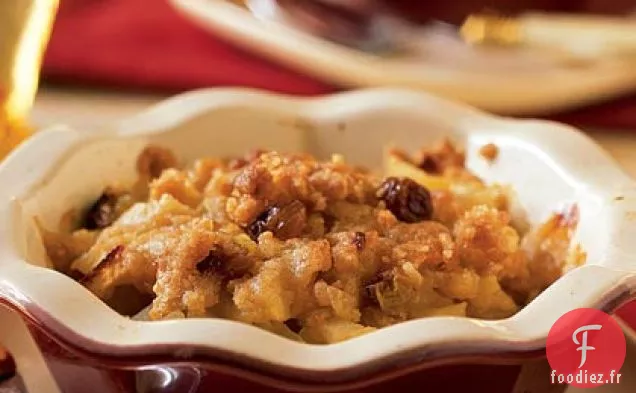 Crumble aux Pommes et Raisins Secs Dorés