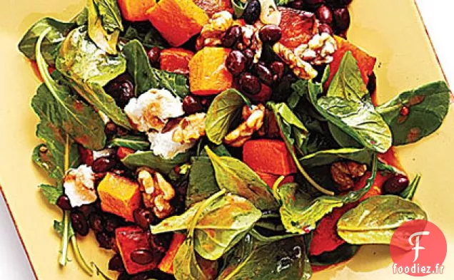 Salade de Courge Musquée et Haricots Noirs Fumés