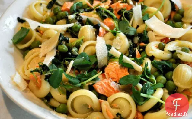 Pâtes Doubles aux Pois au Saumon