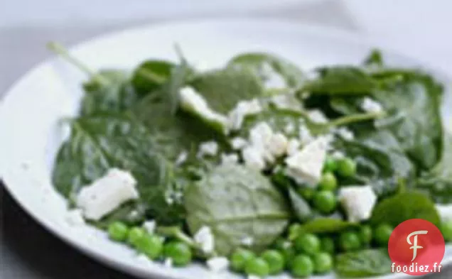 Dîner ce soir: Salade d'Épinards, de Pois et de Fromage Feta