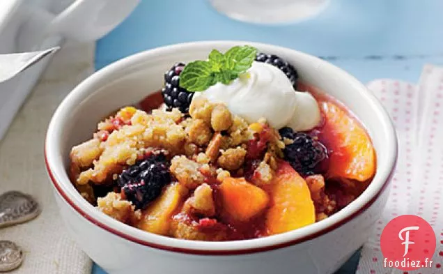 Cordonnier Mûre-Pêche au Streusel Praliné-Noix de Pécan