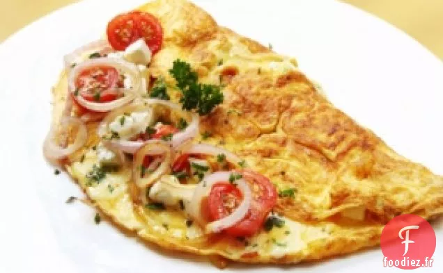 Omelette Aux Tomates, Épinards Et Feta