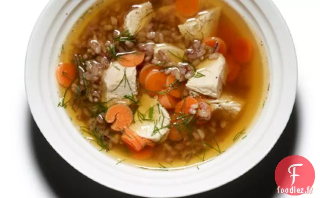 Soupe de Poulet Rôti et Riz