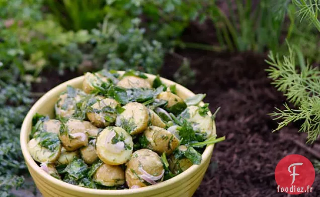 Pommes De Terre Aux Herbes Avec Épinards Frais Et Citron