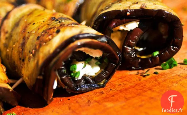 Grillades : Spirales d'Aubergines et de Fromage de Chèvre