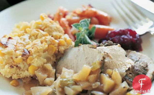 Rôti De Porc Braisé Avec Sauce Aux Pommes Et À L'Eau-De-Vie