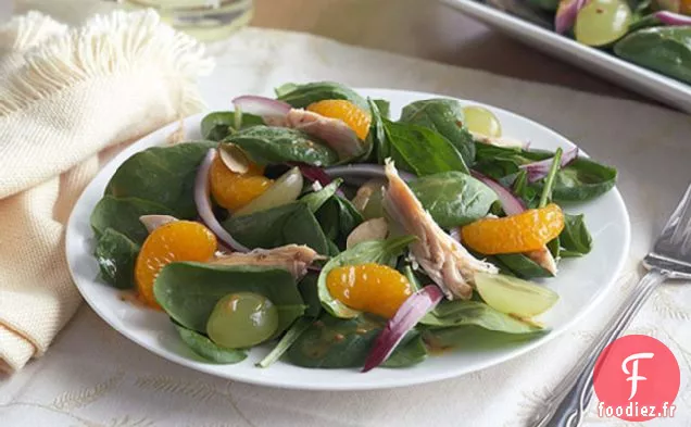 Salade d'Épinards Mandarins au Poulet