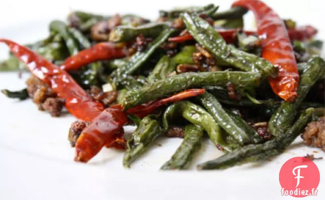 Haricots longs frits à sec du Sichuan
