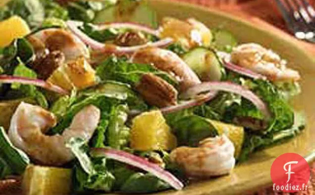 Salade de Crevettes aux Agrumes et Épinards
