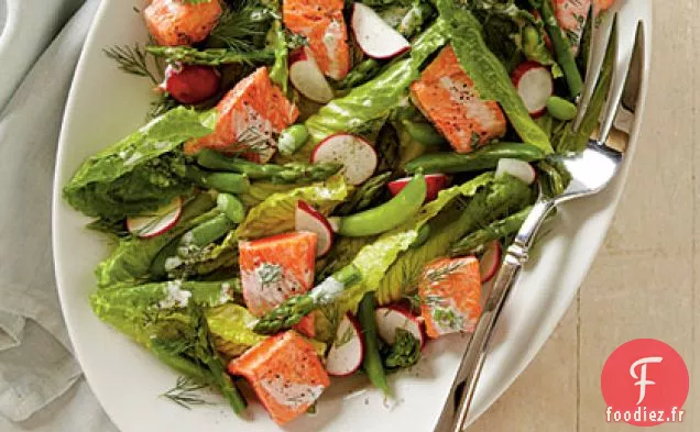 Salade de Saumon et Légumes de Printemps