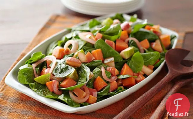 Salade de Patates Douces, Pommes et Épinards