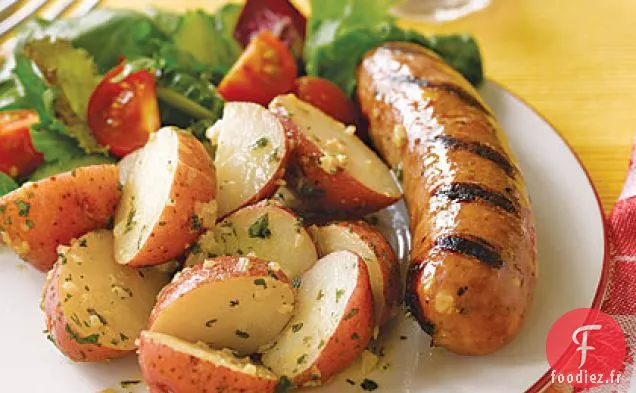 Saucisses avec Salade de Pommes de Terre Tiède