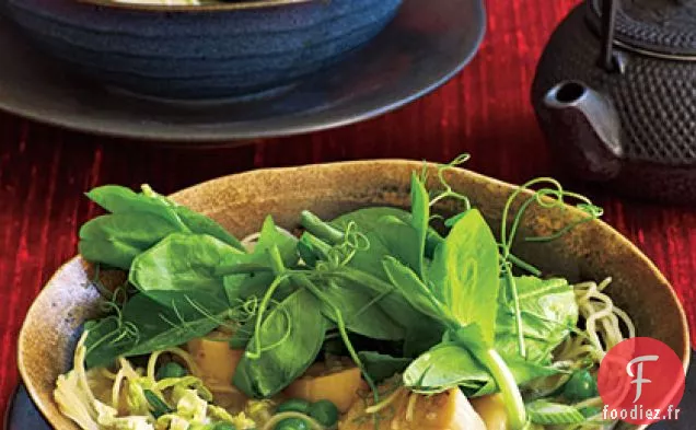 Nouilles à la Noix de Coco avec Pétoncles et Vrilles de Pois