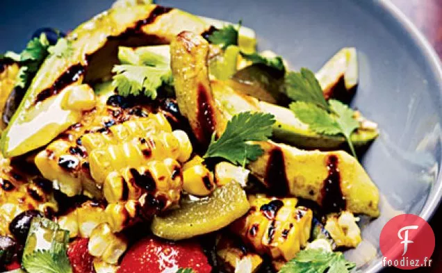 Salade de Maïs Grillé, Poblano et Haricots Noirs