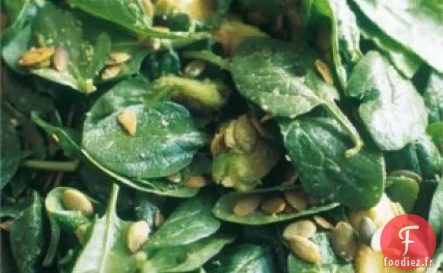 Salade D'Épinards, Avocat Et Graines De Citrouille