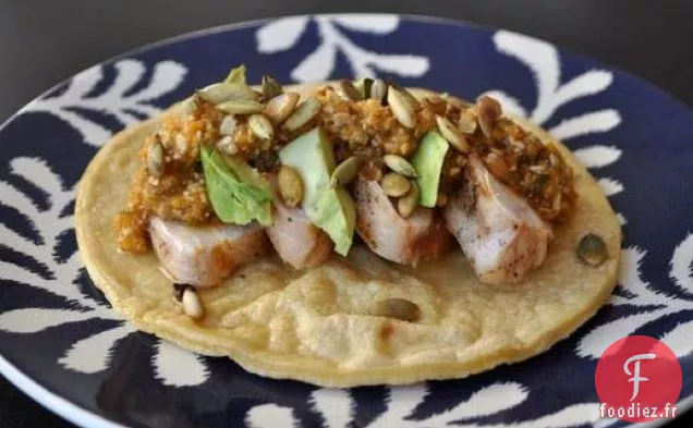 Tacos au Poulet Grillé avec Sauce aux Graines de Citrouille