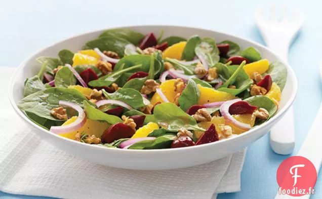 Salade d'Épinards aux Agrumes et aux Betteraves