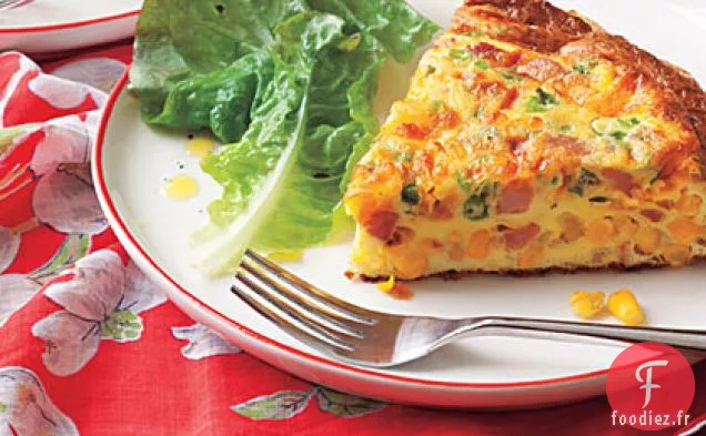 Frittata de Maïs, Jambon et Échalotes