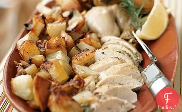 Poulet Rôti au Citron et au Romarin avec Pommes de terre