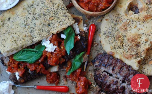 Sandwich Pizza à la Saucisse Grillée et à la Ricotta