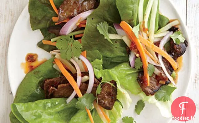 Wraps de Laitue au Steak Épicé