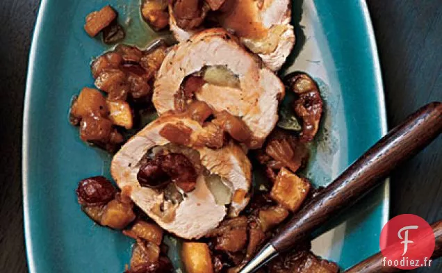 Roulade de Dinde aux Pommes et aux Canneberges