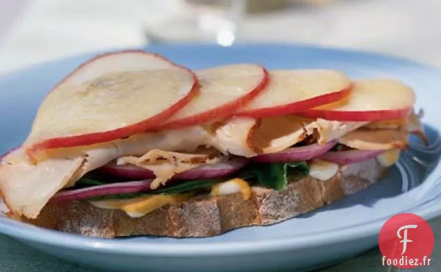Sandwich à la Dinde à Face Ouverte avec Pomme et Havarti