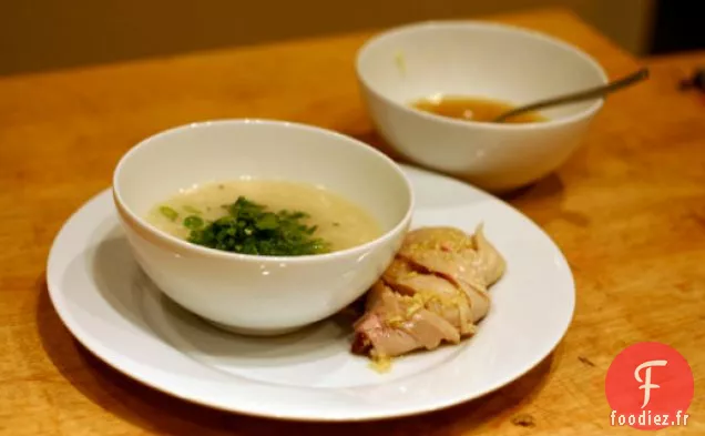 Dîner Ce soir: Soupe de Poulet et de Riz avec Trempette au Gingembre