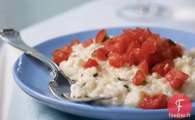 Risotto Citron-Basilic avec Garniture de Tomates