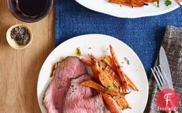 Rôti De Bœuf Aux Carottes Glacées Au Balsamique