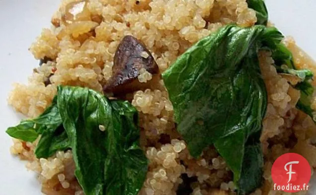 Quinoa Aux Champignons Portabella, Oignons Et Épinards