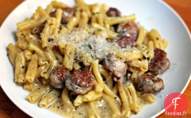 Dîner ce soir: Pâtes Grecques avec Saucisse et Fromage