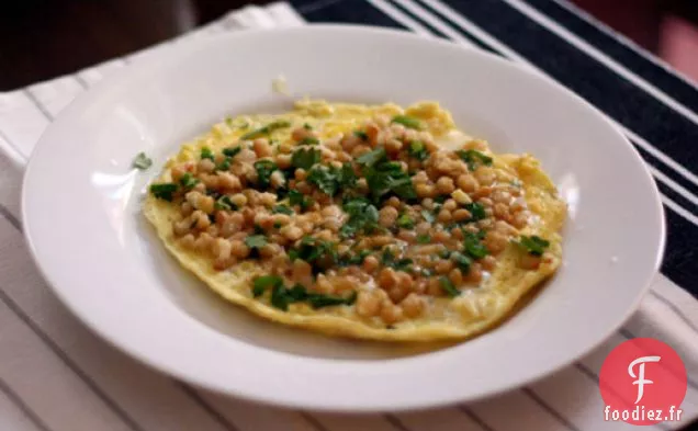 Dîner Ce soir: Omelette aux Haricots Blancs et Oignons Verts