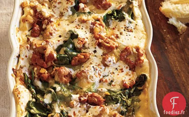 Lasagne à la Saucisse de Dinde et aux Épinards