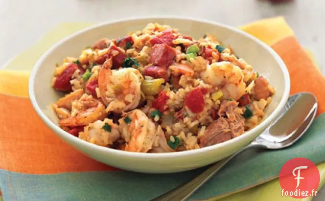 Jambalaya de Poulet, Crevettes et Jambon