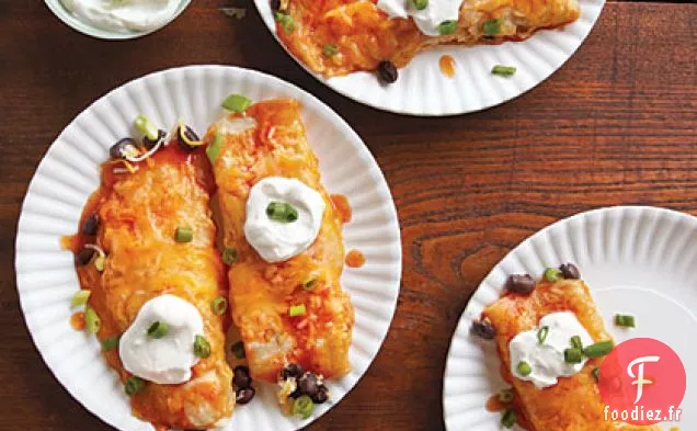 Enchiladas aux Haricots Noirs et au Fromage avec Sauce Ranchero