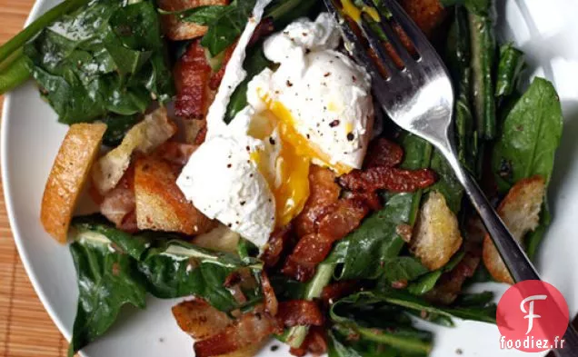 Dîner ce soir: Salade de Pissenlit avec Œufs Pochés et Bacon