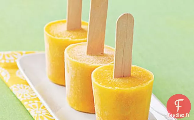 Pops de Yogourt Glacé à l'Orange et à la Vanille