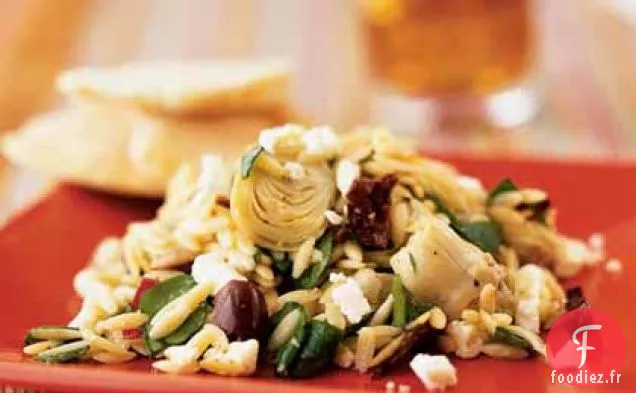Salade d'Orzo Méditerranéenne à la Vinaigrette à la Feta